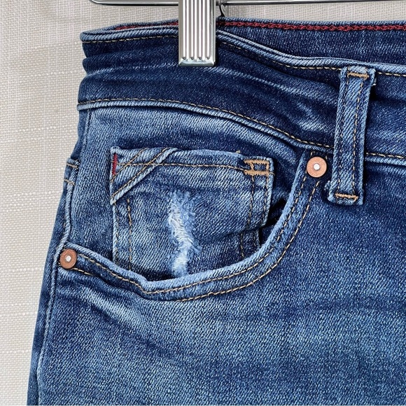 Maurice’s High Rise Button Fly Cropped Ankle Raw Hem Distressed Jeans Sz 10 - Picture 10 of 16